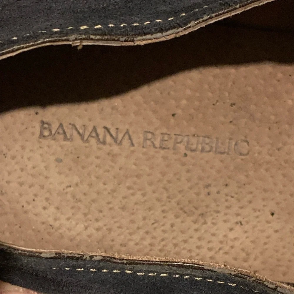 Banana Republic Mens Size 11.5M Blue Suede Oxford/Derby Buisines Casual Shoes.